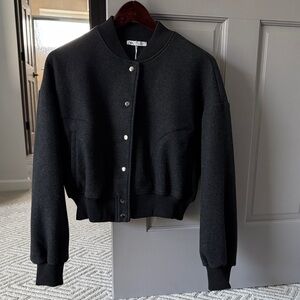 Zara Women's Dark Gray Bomber Jacket-size S